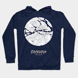 Stockholm, USA City Map - Full Moon Hoodie